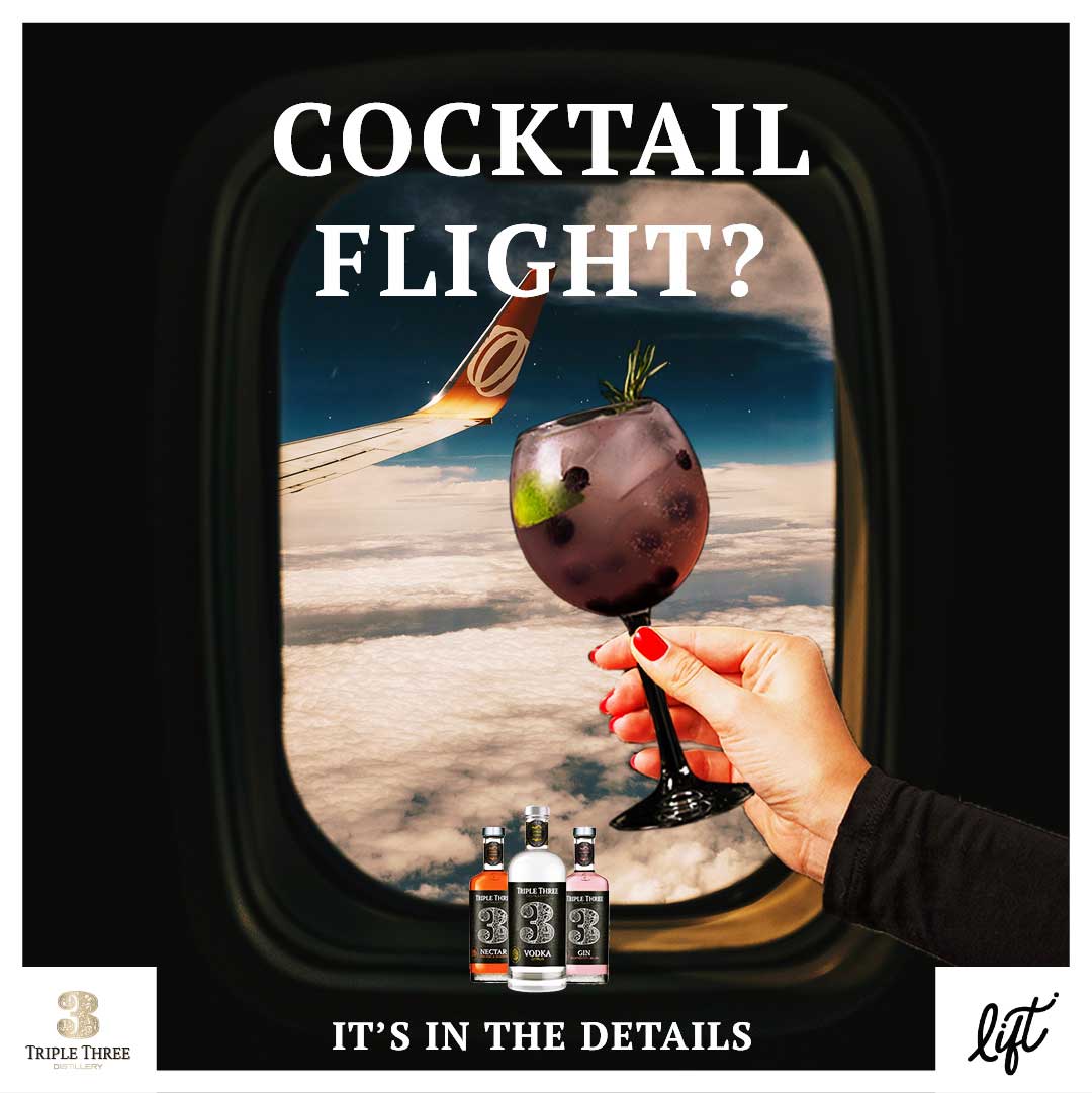 plane tasting social media post